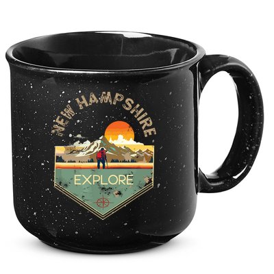 New Hampshire Retro Vintage Hiking Apparel Souvenir 15oz Campfire Ceramic Mug