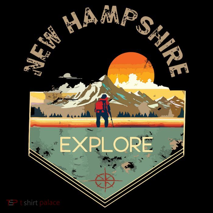 New Hampshire Retro Vintage Hiking Apparel Souvenir Flatbill Hat