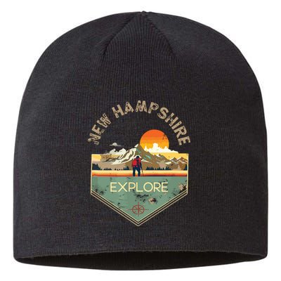 New Hampshire Retro Vintage Hiking Apparel Souvenir Sustainable Beanie