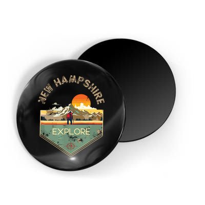 New Hampshire Retro Vintage Hiking Apparel Souvenir Magnet