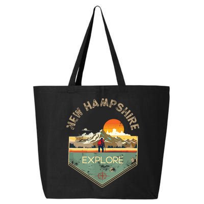 New Hampshire Retro Vintage Hiking Apparel Souvenir 25L Jumbo Tote