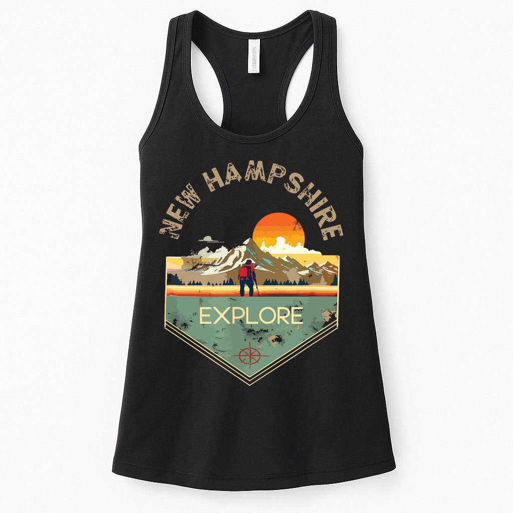 New Hampshire Retro Vintage Hiking Apparel Souvenir Womens Tank Top