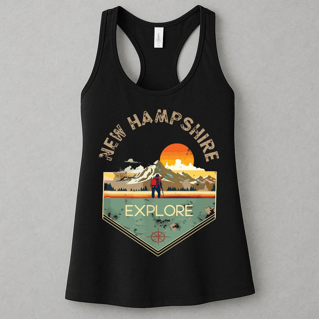 New Hampshire Retro Vintage Hiking Apparel Souvenir Womens Tank Top