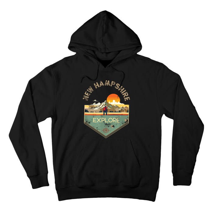 New Hampshire Retro Vintage Hiking Apparel Souvenir Tall Hoodie