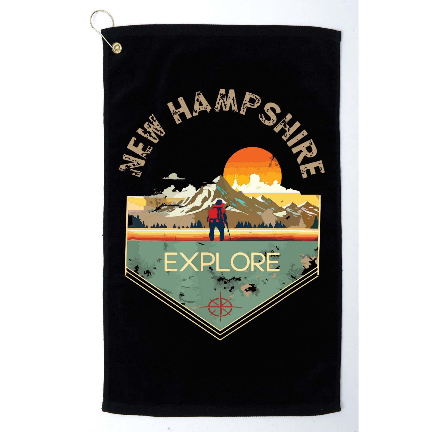 New Hampshire Retro Vintage Hiking Apparel Souvenir Golf Towel