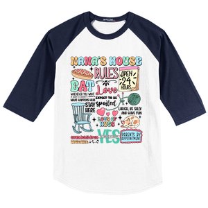 Nanas House Rules Expect To Be Spoiled Baseball Sleeve Shirt