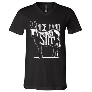 Nice Hand Sir Donkey Poker Funny Gambling V-Neck T-Shirt