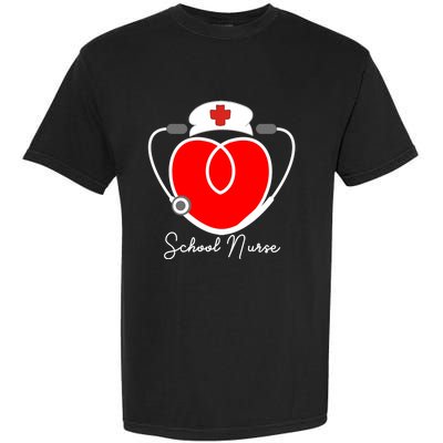 Nurse Heart Stethoscope For School Nurse Halloween Great Gift Garment-Dyed Heavyweight T-Shirt