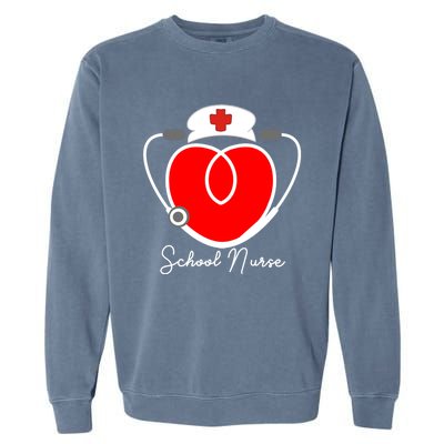 Nurse Heart Stethoscope For School Nurse Halloween Great Gift Garment-Dyed Sweatshirt