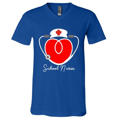 Nurse Heart Stethoscope For School Nurse Halloween Great Gift V-Neck T-Shirt