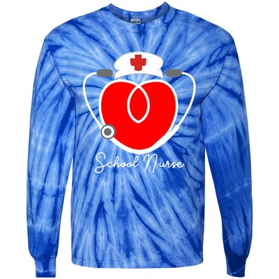 Nurse Heart Stethoscope For School Nurse Halloween Great Gift Tie-Dye Long Sleeve Shirt