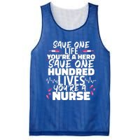 Nursing Hospital Save One Life Youre A Hero Nurse Cool Gift Mesh Reversible Basketball Jersey Tank