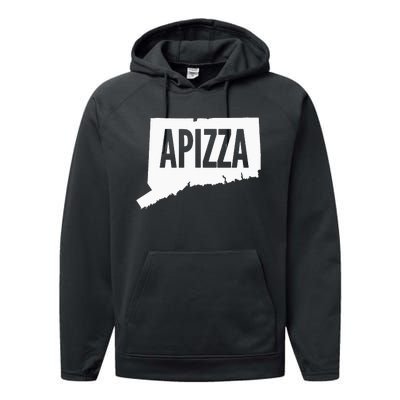 New Haven Style Apizza In Connecticut Performance Fleece Hoodie