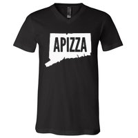 New Haven Style Apizza In Connecticut V-Neck T-Shirt