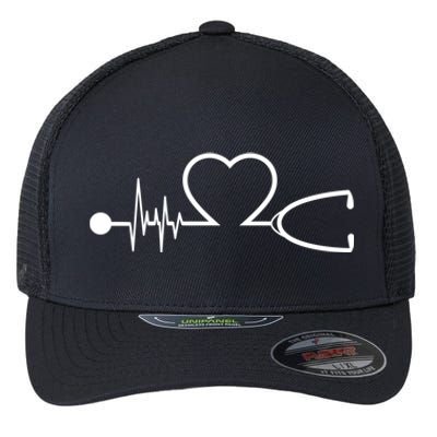 Nurse Heartbeat Stethoscope Gift Flexfit Unipanel Trucker Cap