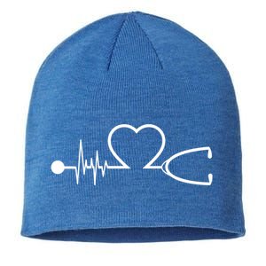 Nurse Heartbeat Stethoscope Gift Sustainable Beanie