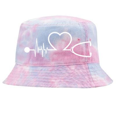 Nurse Heartbeat Stethoscope Gift Tie-Dyed Bucket Hat