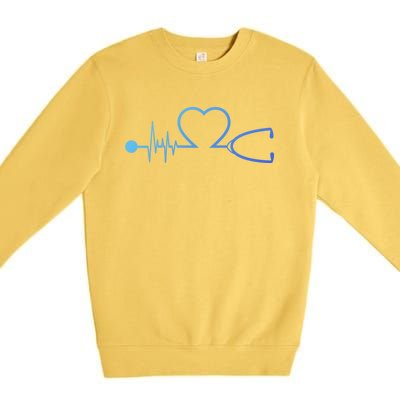 Nurse Heartbeat Stethoscope Gift Premium Crewneck Sweatshirt