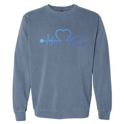 Nurse Heartbeat Stethoscope Gift Garment-Dyed Sweatshirt