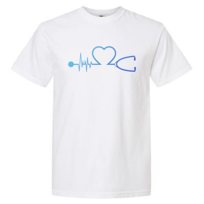 Nurse Heartbeat Stethoscope Gift Garment-Dyed Heavyweight T-Shirt