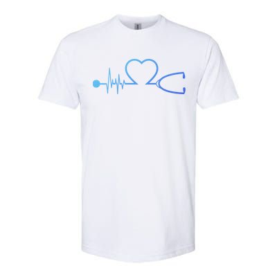 Nurse Heartbeat Stethoscope Gift Softstyle CVC T-Shirt