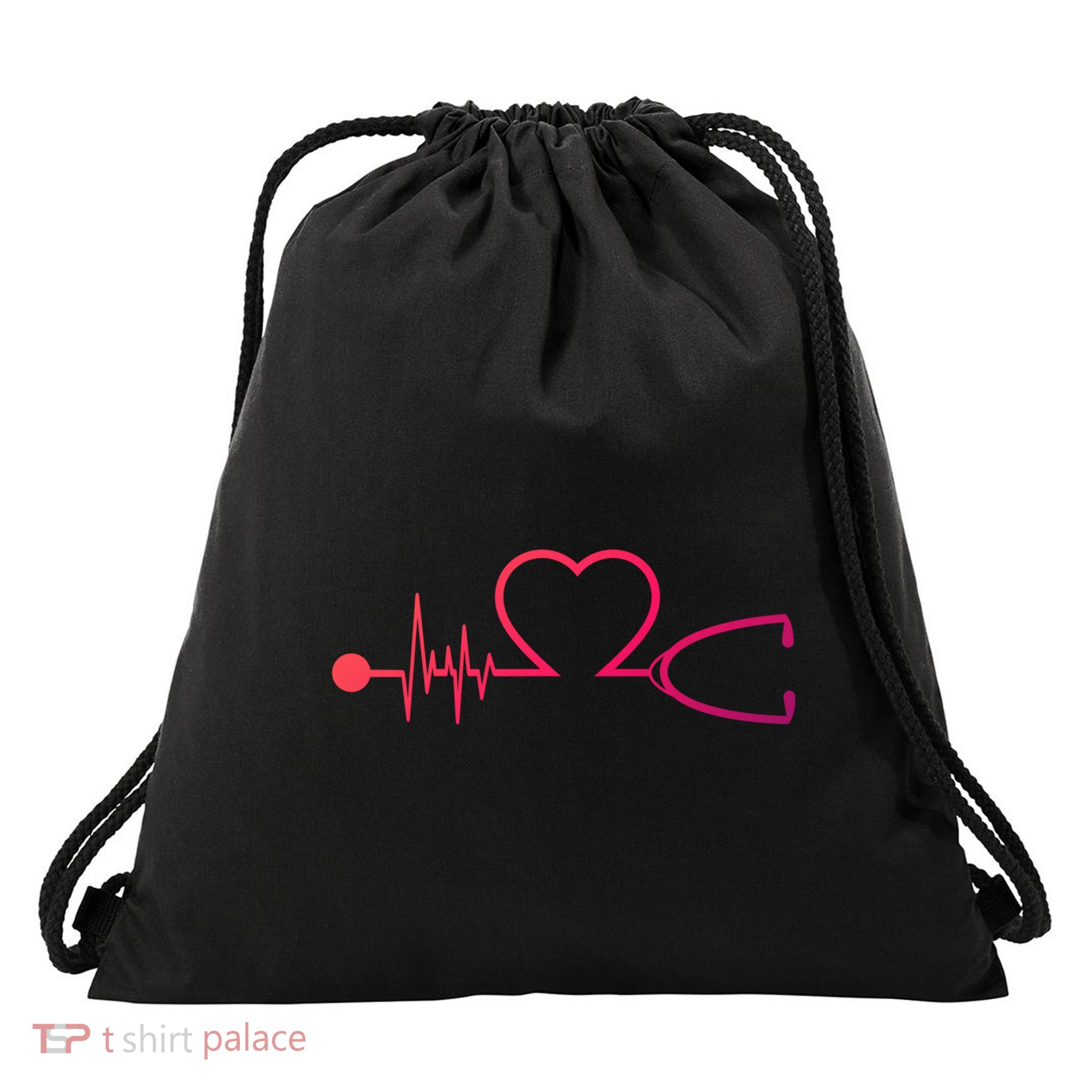 Nurse Heartbeat Stethoscope Gift Drawstring Bag