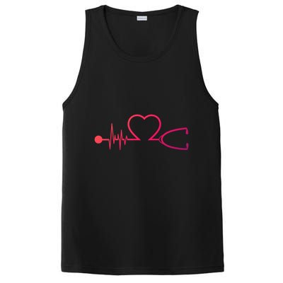 Nurse Heartbeat Stethoscope Gift PosiCharge Competitor Tank