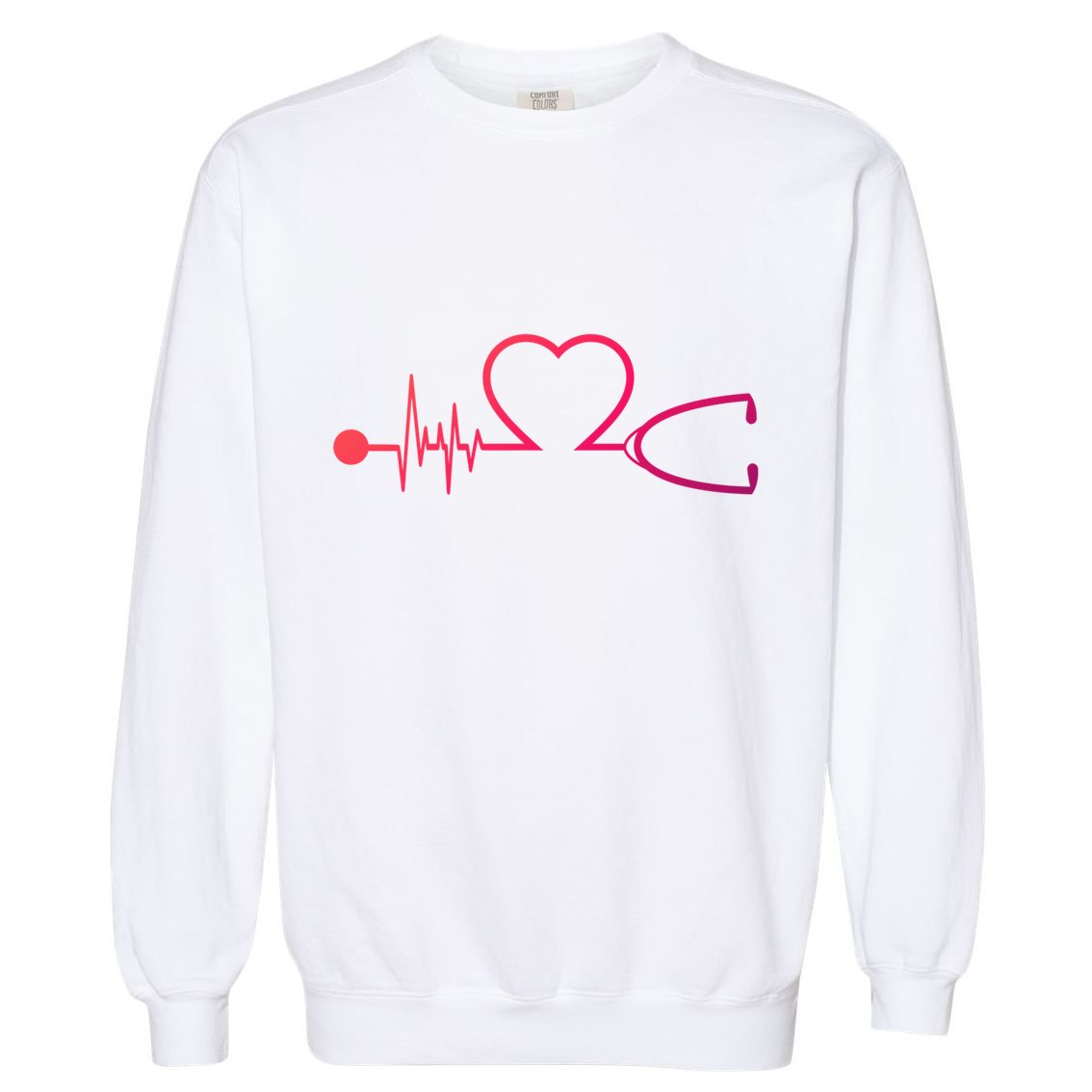 Nurse Heartbeat Stethoscope Gift Garment-Dyed Sweatshirt