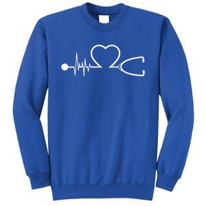 Nurse Heartbeat Stethoscope Gift Tall Sweatshirt