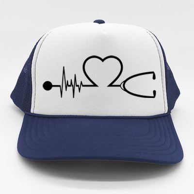 Nurse Heartbeat Stethoscope Gift Trucker Hat