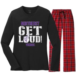 Northeast High School Get Loud Vikings Women's Long Sleeve Flannel Pajama Set 