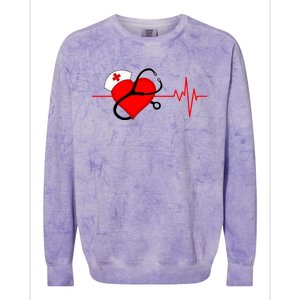 Nurse Heartbeat Stethoscope Cool Gift Colorblast Crewneck Sweatshirt