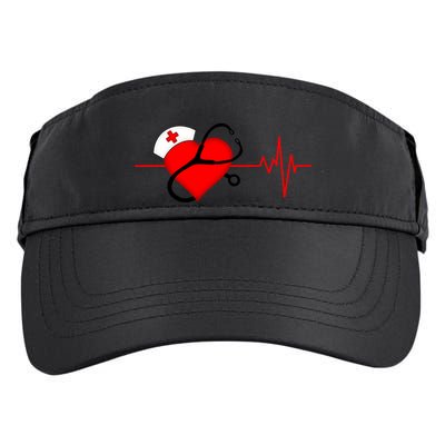 Nurse Heartbeat Stethoscope Cool Gift Adult Drive Performance Visor