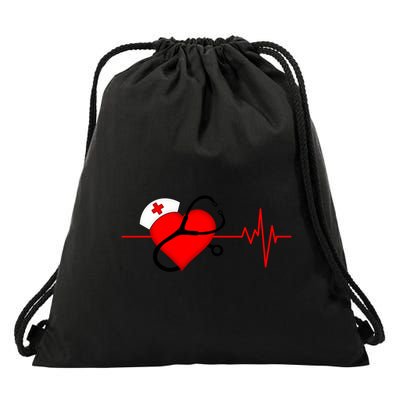 Nurse Heartbeat Stethoscope Cool Gift Drawstring Bag