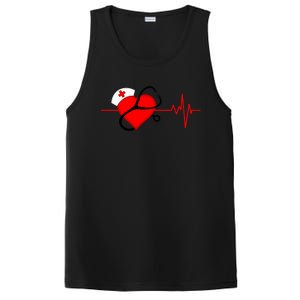 Nurse Heartbeat Stethoscope Cool Gift PosiCharge Competitor Tank