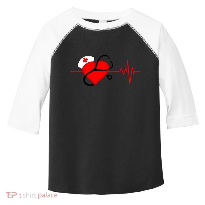 Nurse Heartbeat Stethoscope Cool Gift Toddler Fine Jersey T-Shirt