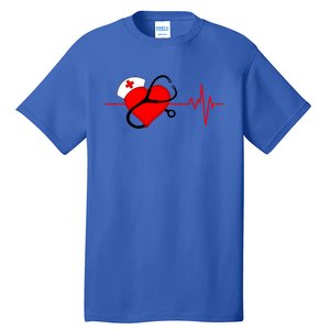 Nurse Heartbeat Stethoscope Cool Gift Tall T-Shirt