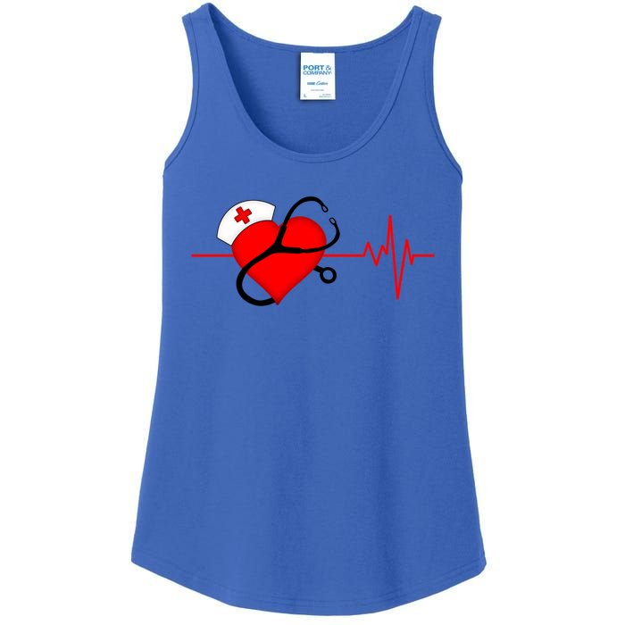 Nurse Heartbeat Stethoscope Cool Gift Ladies Essential Tank