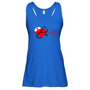 Nurse Heartbeat Stethoscope Cool Gift Ladies Essential Flowy Tank