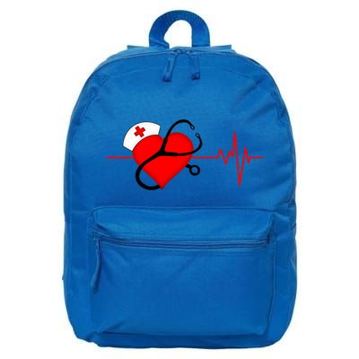 Nurse Heartbeat Stethoscope Cool Gift 16 in Basic Backpack
