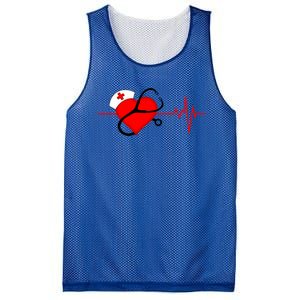 Nurse Heartbeat Stethoscope Cool Gift Mesh Reversible Basketball Jersey Tank