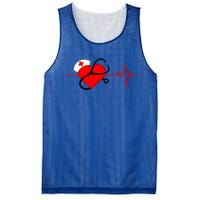 Nurse Heartbeat Stethoscope Cool Gift Mesh Reversible Basketball Jersey Tank