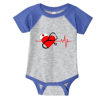 Nurse Heartbeat Stethoscope Cool Gift Infant Baby Jersey Bodysuit