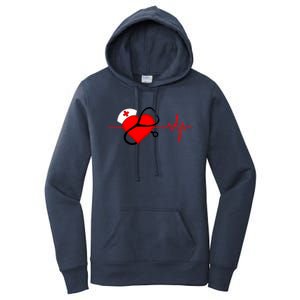 Nurse Heartbeat Stethoscope Cool Gift Women's Pullover Hoodie