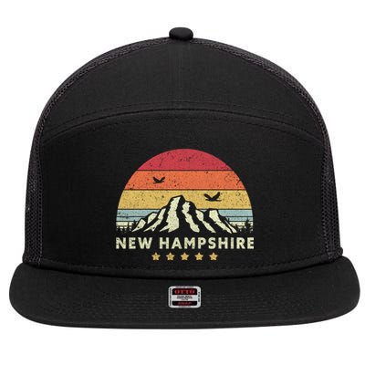 New Hampshire Shirt. Retro Style NH, USA 7 Panel Mesh Trucker Snapback Hat