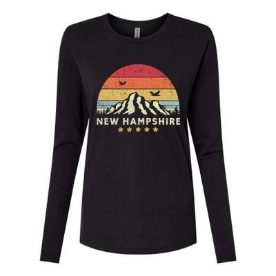 New Hampshire Shirt. Retro Style NH, USA Womens Cotton Relaxed Long Sleeve T-Shirt