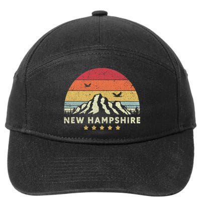 New Hampshire Shirt. Retro Style NH, USA 7-Panel Snapback Hat