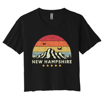 New Hampshire Shirt. Retro Style NH, USA Women's Crop Top Tee