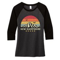 New Hampshire Shirt. Retro Style NH, USA Women's Tri-Blend 3/4-Sleeve Raglan Shirt