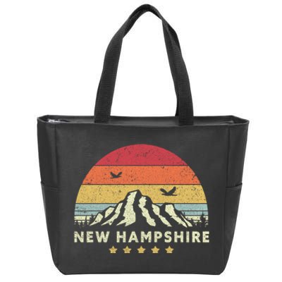 New Hampshire Shirt. Retro Style NH, USA Zip Tote Bag